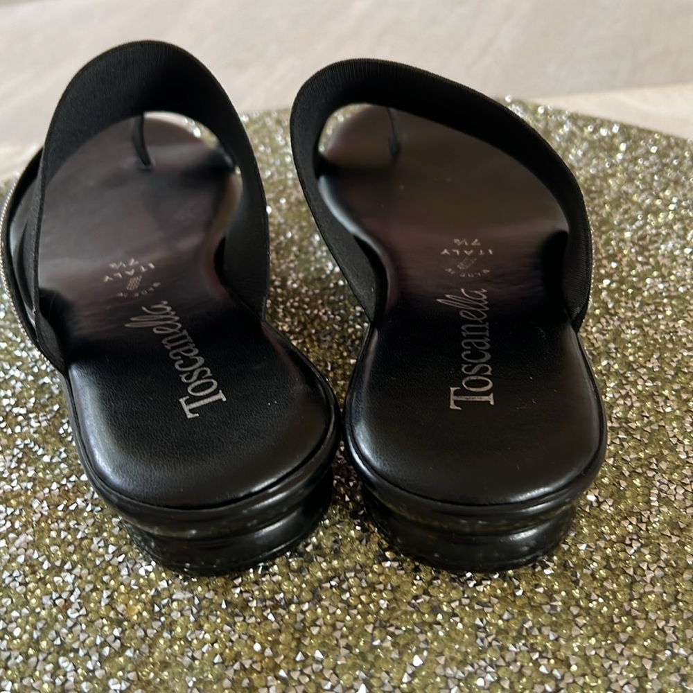 Toscanella Black Strappy sparkly sandals. Size 7 1/2. EUC - Picture 4 of 5